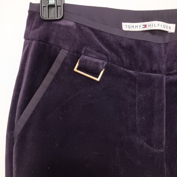 Tommy Hilfiger velour pant in eggplant - sz 2 - Picture 3 of 4